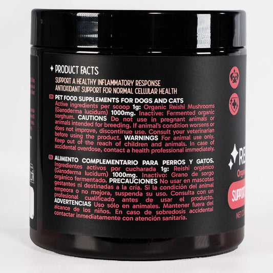 Mary&Trufa Reishi Longevity 75 g. Regula y Refuerza el Sistema Inmune. Apoyo mascotas senior.