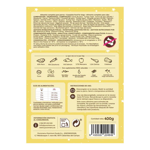 Menú Pavo y Salmón du Chef 400g