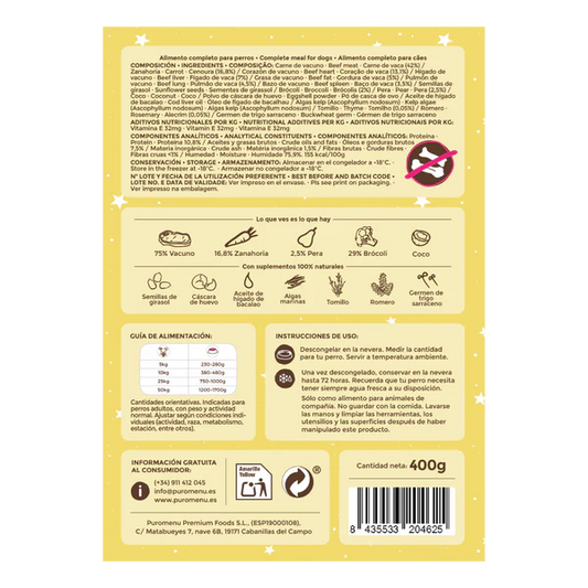 Menú Vacuno à la Canine 400g