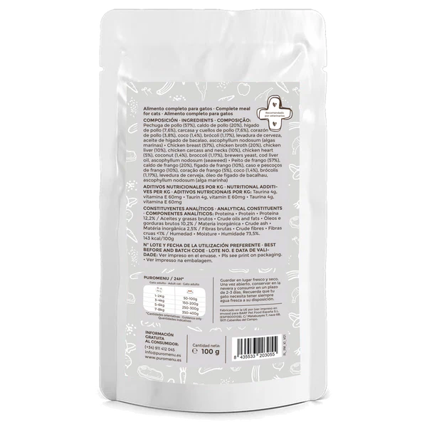 Menú Momento de ternura BIO (pollo)