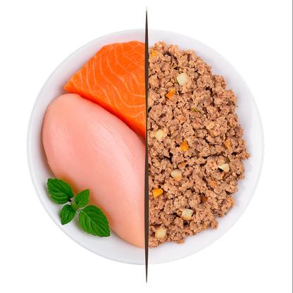 Menú cocinado Pollo y Salmón Delicat gatos