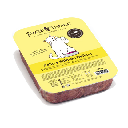 Menú cocinado Pollo y Salmón Delicat gatos