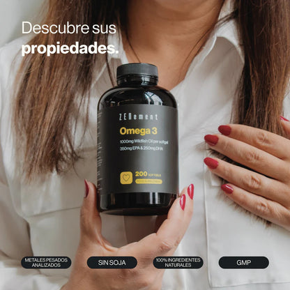 Omega-3 Aceite de pescado salvaje 1000mg 35% EPA I 25% DHA - 200 Cápsulas Blandas